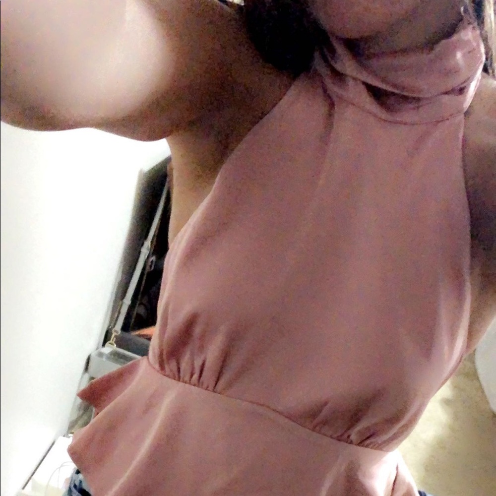 Pink halter neck top